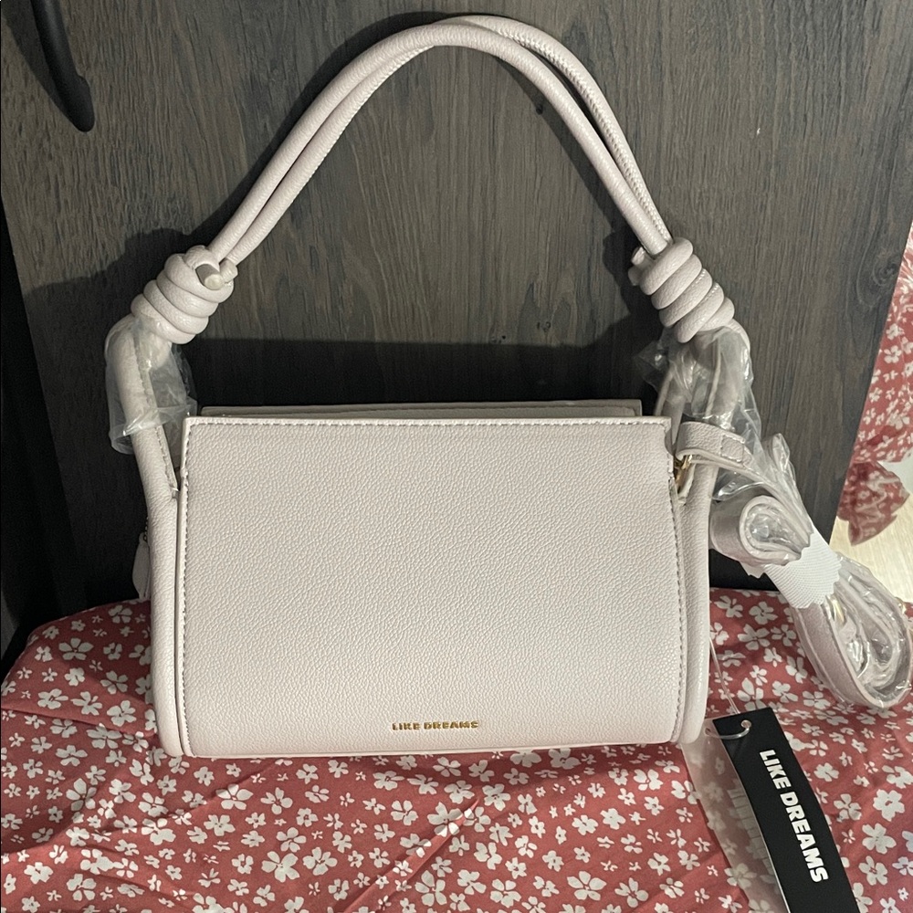 LIKE DREAMS Women's Eden Braided Handle Structured Satchel Bag